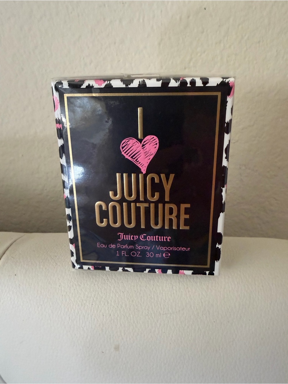 Juicy Couture Parfum spray Black Pink Leopard Print Fragrance Box